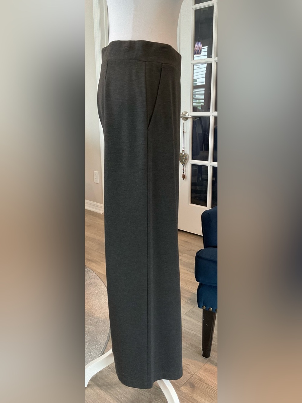 LOFT NWT Charcoal Heather Grey Wide Leg Pull-On Pants Workwear Medium M - Picture 5 of 10